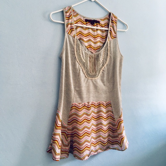 ✨A Common Thread Top w Chevron Silk Pattern Size P - Picture 5 of 8